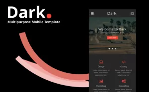 Dark - Multipurpose Mobile Website Template - TemplateMonster