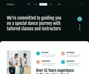 Dazlle – Dance Studio & Instructor Elementor Template Kit