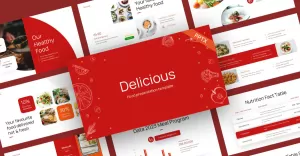 Delicious Food Creative PowerPoint Template - TemplateMonster