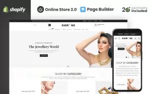 Diamond Jewellery Store Shopify Theme - TemplateMonster
