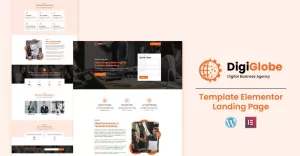 DigiGlobe - Digital Business Services Elementor Template Landing Page