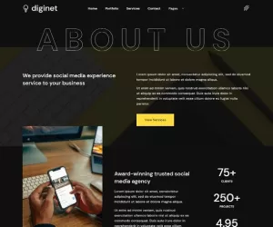 Diginet - Social Media Marketing Agency Elementor Template Kit