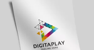 Digital Media Play Logo Template