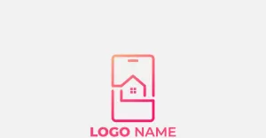 Digital Real Estate Logo Design With Mobile Concept For Online