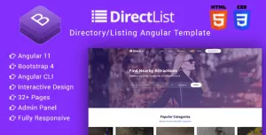 Directlist - Directory & Listing Angular 11+ Template