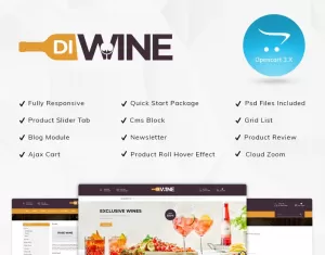 Diwine - Wine Shop OpenCart Template - TemplateMonster