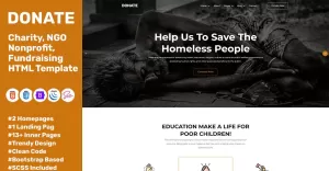 Donate - Charity, Nonprofit, NGO, Fundraising HTML Template