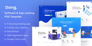 Dong - Software and App Landing PSD Template