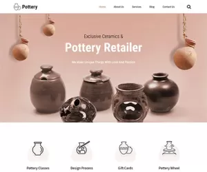 Download Free Pottery WordPress Theme For Showpiece Flower Vases