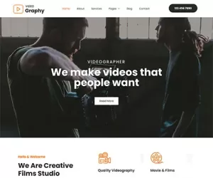 Download Free Videographer WordPress Theme for Movie Producers