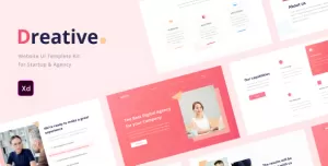 Dreative  Startup & Business Web UI Kit for Adobe XD