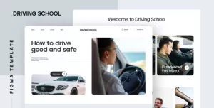 Driving School  Figma Website Template Design