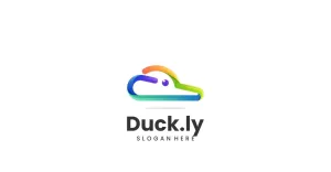 Duck Line Art Gradient Logo