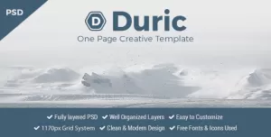 Duric - One Page PSD Template