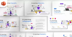 E-Learning PowerPoint Infographic Template - TemplateMonster