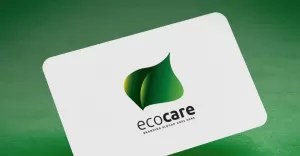 Eco Care and Organic Green Leaf Logo Template
