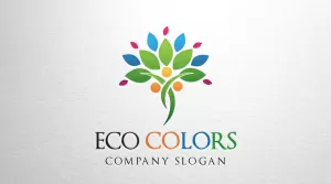 Eco - Colors - Human Tree Logo - Logos & Graphics