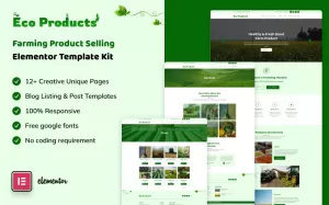Eco Products - Farming Product Selling Elementor Template Kit