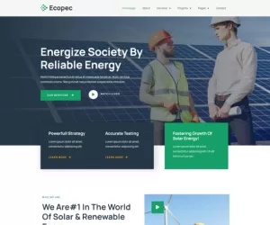 Ecopec  Solar & Renewable Energy Elementor Template Kit