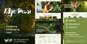 Edge Decor  Gardening & Landscaping Modern WordPress Theme