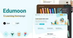 Edumoon - HTML React Vue Figma Education and E-learning Homepage Template