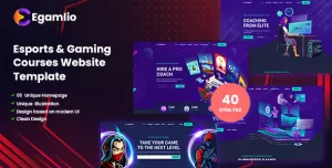 Egamlio - Esports and Gaming Courses Website HTML Template