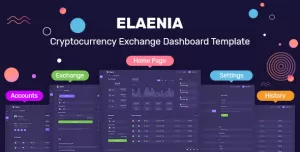 Elaenia - Cryptocurrency Exchange Dashboard Template + Landing Page