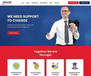 Election Campaign WordPress theme for fundraiser donation event