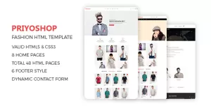 Elegant Fashion HTML Template Using Bootstrap - Priyoshop