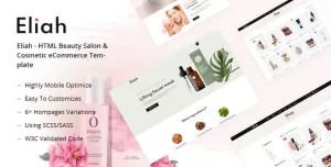 Eliah - HTML Beauty Salon & Cosmetic eCommerce Template