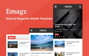 Emagz - News & Magazine Mobile Website Template