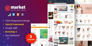 eMarket - Multipurpose StenCil BigCommerce Theme with Google AMP Ready