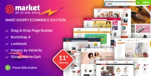 eMarket - Responsive & Multipurpose Sectioned Drag & Drop Bootstrap 4 Shopify Theme