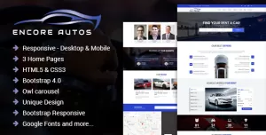 Encore Autos - One Page Car Rental HTML Template