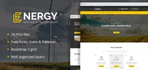 Energon - renewable energy and eco friendly technologies PSD template