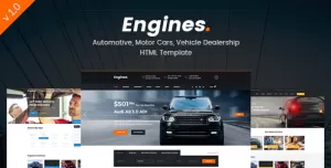 Engines - Automotive, Motor Cars, Vehicle Dealership Responsive Site Template