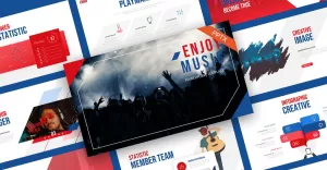 Enjoy Music Concert PowerPoint Template - TemplateMonster