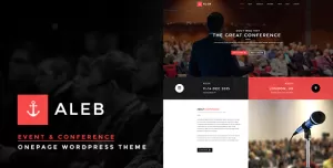 Event Landing Page WordPress Theme for Conference Marketing - Aleb