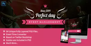 Event Management One Page PSD  - Perfect Day