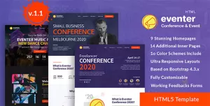 Eventer - Conference, Event and Meetup Landing Page Template