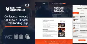 Eventry - Conference & Event HTML5 Landing Page Template