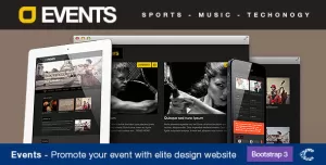 Events Music, Sport, Techno HTML5/CSS3