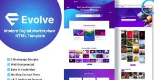 Evolve - Digital Marketplace HTML5 Template - TemplateMonster