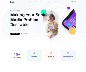 Exela - Social Media Marketing Agency Elementor Template Kit