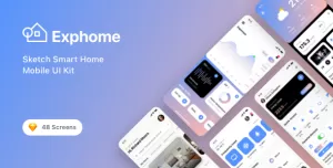 Exphome - Sketch Smart Home Mobile UI Kit