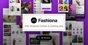 Fashiona - PSD Template Fashion & Clothing App