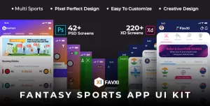 FavXI - Fantasy Sports App PSD+XD Template