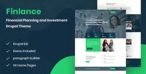 Finlance - Financial Planning Drupal 8.8 Theme with Paragraph Builder