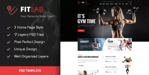 FITLAB - Fitness, GYM & Health PSD Template