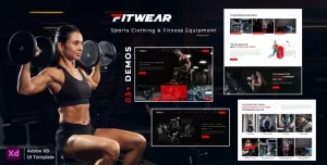 Fitwear - Outdoors Sports Clothing Store & Fitness Shop Website Adobe XD Template